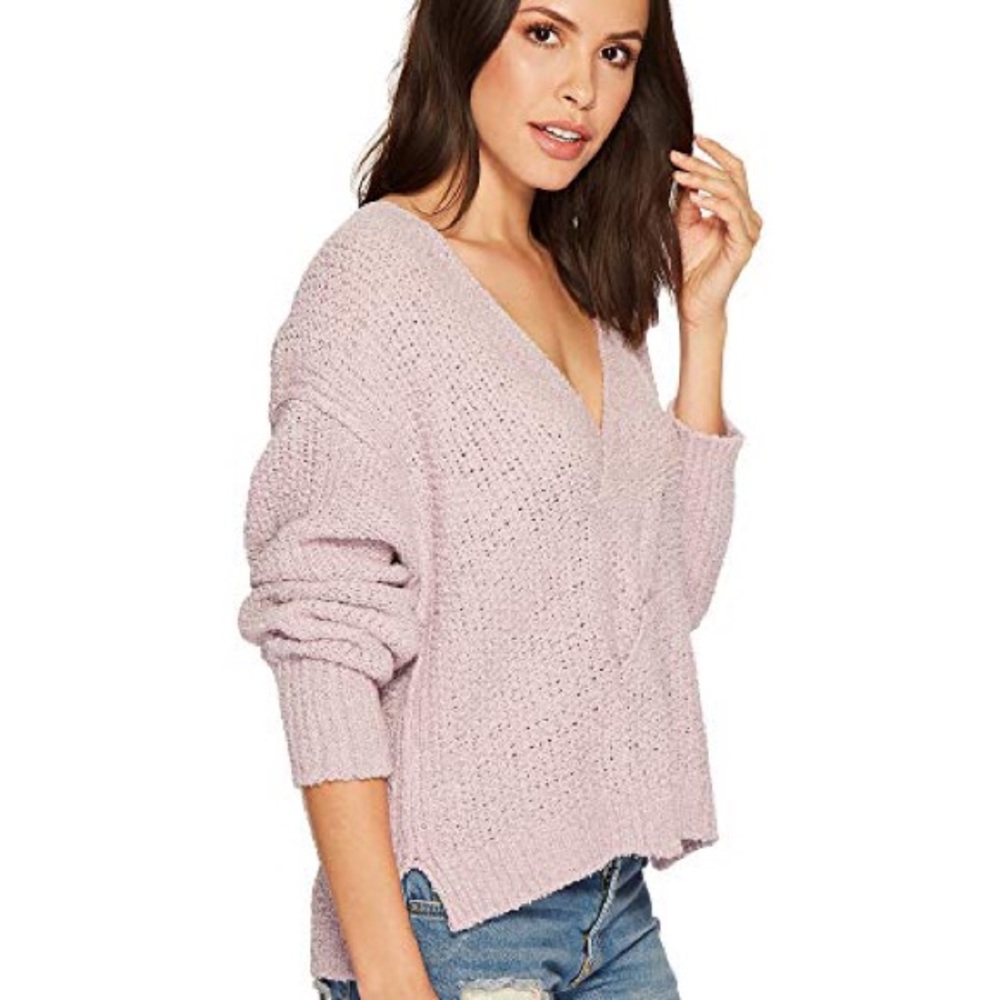 Free People Spring V-neck Knit Sweater - Picture 3 of 8
